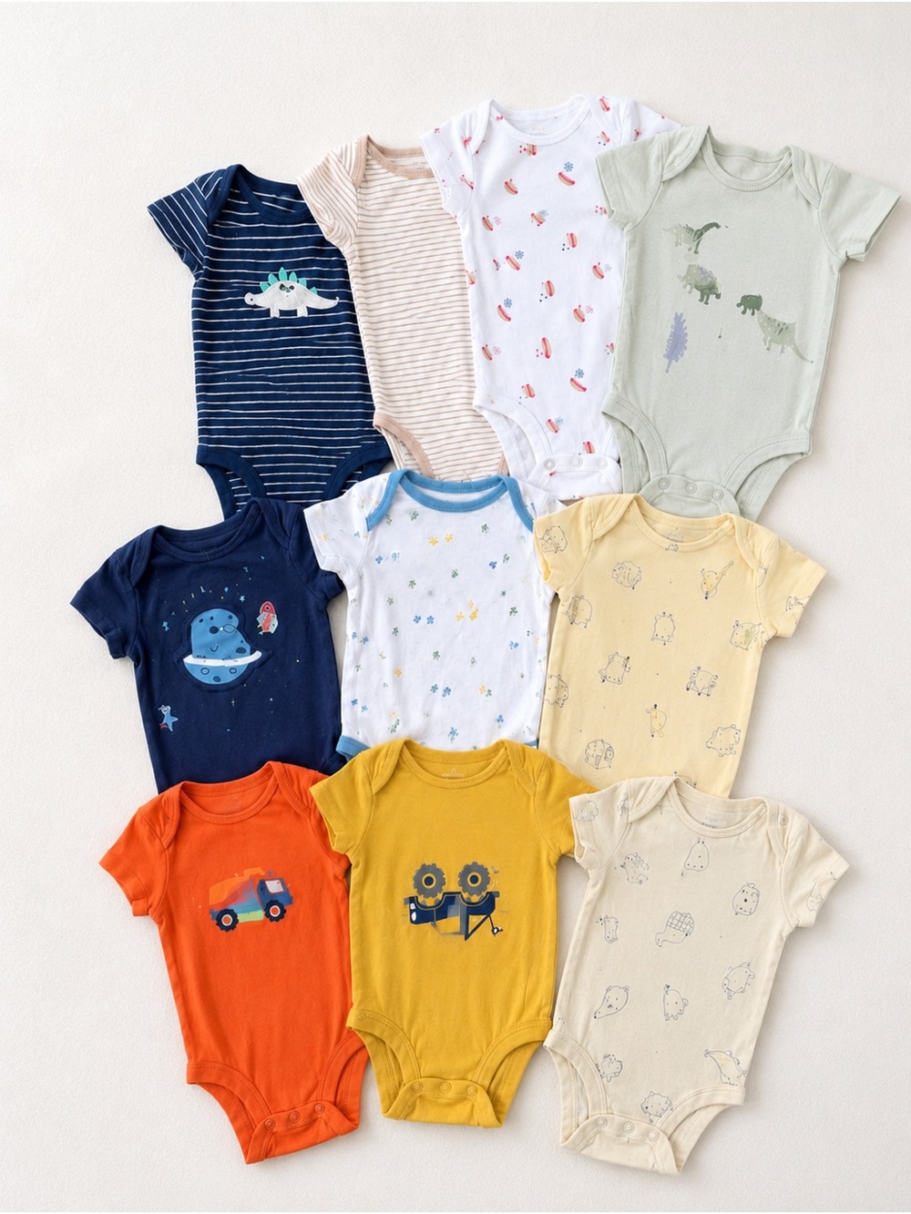 Baby Boy Onesie Bundle 3–6M | 11 Pieces | Carter’s, Gerber & More